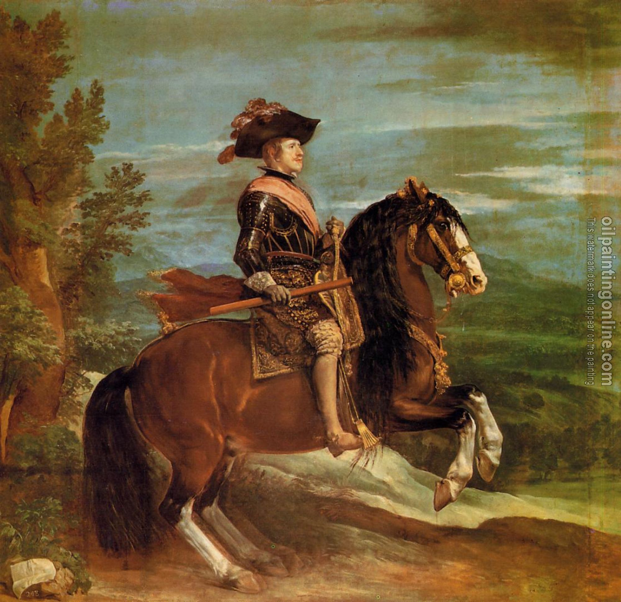 Velazquez, Diego Rodriguez de Silva - Philip IV on Horseback